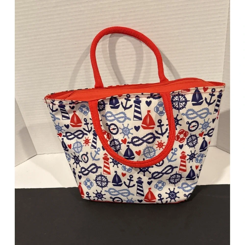 Insulated  Lunch Bag with Nautical Theme‎
